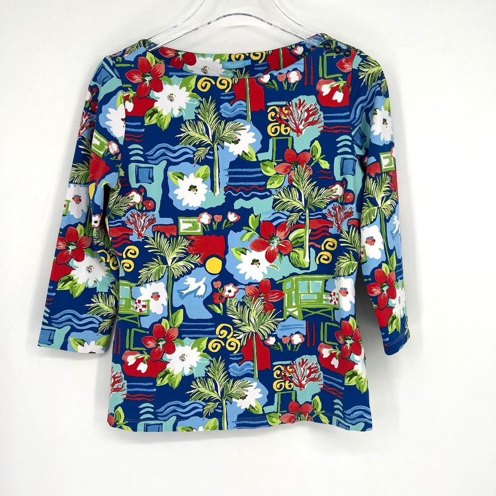 J Mclaughlin Top Womens S Catalina Cloth Floral‎ Hawaii Beach Tropical Colorful